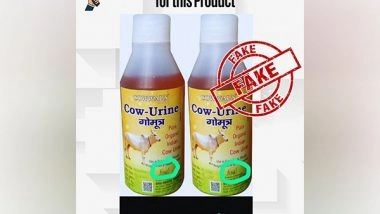 Business News | FSSAI-marked Cow Urine Circulated on Social Media Platforms is Fake: PIB Fact Check