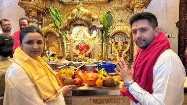 Entertainment News | Parineeti Chopra, Raghav Chadha Offer Prayers at Siddhivinayak Temple