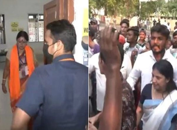 India News | LS Polls: TMC Protests Against BJP Leader Agnimitra Paul's Alleged Entry into Polling Station