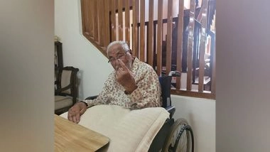 India News | HP: Narayan Lal Nadda, Father of BJP National President JP Nadda, Casts His Vote Under Home Voting for Senior Citizens