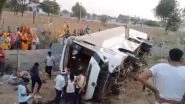 India News | Rajasthan: A Bus Overturned on Delhi-Mumbai Express Highway in Dausa; Around 2 Dozens People Are Injured