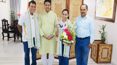 Sports News | Tripura CM Manik Saha Felicitates Dipa Karmakar After She Bagged India's First Gold Medal at Asian Championships