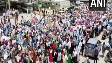 India News | Karnataka: Thousands Hit the Streets in Hassan Demanding Arrest of Prajwal Revanna