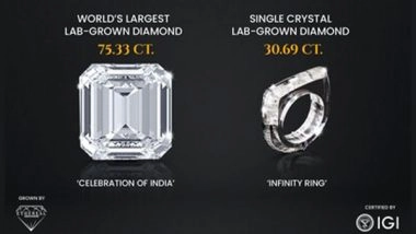 Business News | World's Largest Lab Grown Diamond to Date on Display at JCK