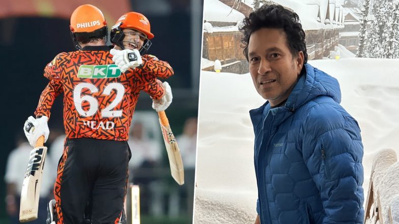 Sachin Tendulkar Hails Abhishek Sharma and Travis Head for Their Destructive Unbeaten Opening Partnership During SRH vs LSG IPL 2024 Clash, Says ' Had These Boys Batted First, Would’ve Scored 300'