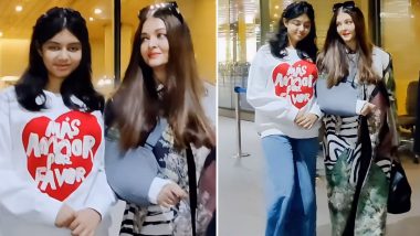 Aishwarya Rai Bachchan Spotted With Aaradhya at Mumbai Airport, Wearing Arm Sling Upon Return From Cannes Film Festival (Watch Video)