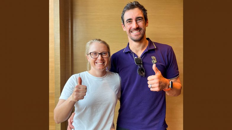 KKR Shares Adorable Picture Of Mitchell Starc and Alyssa Healy Together After Star Australian Bowler's Match-Winning Performance Against MI in IPL 2024 (See Post)