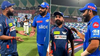 Rohit Sharma Indulges in Fun Banter With Amit Mishra About Age Difference After LSG vs MI IPL 2024 Clash (Watch Video)