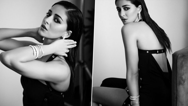 Slay Alert! Ananya Panday Rocks a Chic Backless Halter Neck Dress and Glam Cat Eye Like a Pro (View Pics)