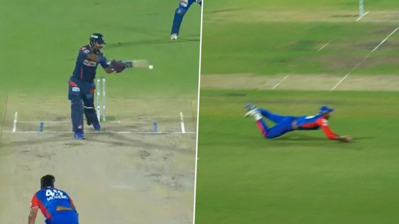 Axar Patel’s Sharp Catch Ends Nicholas Pooran’s Explosive 61-Run Knock During DC vs LSG IPL 2024 Match (Watch Video)