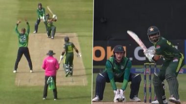 Babar Azam Hits Four Sixes in an Over off Benjamin White After Ex-Pakistan Cricketer Basit Ali’s Challenge During IRE vs PAK 3rd T20I 2024 (Watch Video)