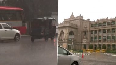 Bengaluru Rains: Heavy Rainfall Lashes Parts of Karnataka Capital, Netizens Share Videos as #BangaloreRains Trends on X