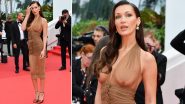 Bella Hadid at Cannes 2024: Supermodel Flashes Her Nipples in a Naked Dress for The Apprentice Premiere (View Pics)