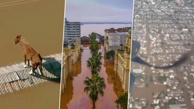 Brazil Floods Videos and Photos Go Viral: Netizens Share Posts Showing Submerged Houses, Widespread Flooding in Rio Grande do Sul as Deadly Flood Causes Massive Destruction