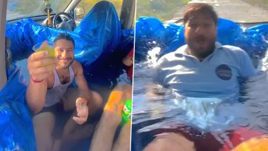 Car Turned Into Swimming Pool Viral Video: Men Get Creative as They Beat The Summer Heat With Desi 'Carpooling' Jugaad!