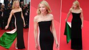 Cannes 2024: Cate Blanchett Stuns in Strapless Gown With Beaded Necklace Draped Gracefully Around Her Shoulders, Expresses Solidarity With Palestine Through Her Outfit