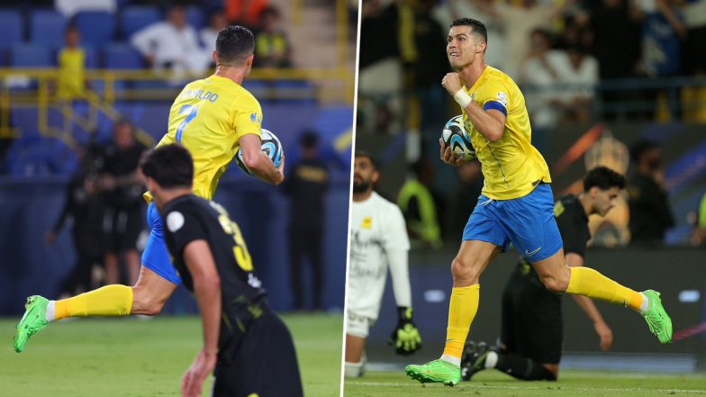 Cristiano Ronaldo Sets New Record for Most Goals in a Single Saudi Pro League Season, Achieves Feat During Al-Nassr vs Al-Ittihad Match