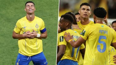 Cristiano Ronaldo Reacts After Scoring a Brace in Al-Nassr’s 3-1 Win Over Al-Khaleej in King Cup of Champions 2023–24 Semifinal (View Post)