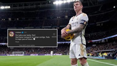 Cristiano Ronaldo Reacts As Toni Kroos Is Set To Retire From International Football After UEFA Euro 2024, Says ‘What an Honour To Share the Field’ (View Post)