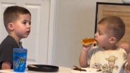 Cute Toddler’s Hilarious Attempt To Snatch Brother’s Treat Ends in Dad’s Sweet Reprimand and Adorable Tears! (Watch Video)