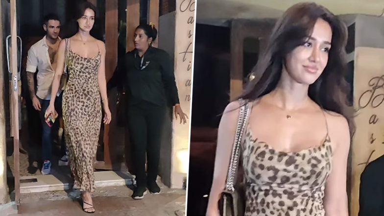 Disha Patani Spotted With Rumoured Boyfriend Aleksandar Alex! Actress Turns Heads in Animal Print Dress for Dinner Date (Watch Video)