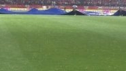 Hailstorm Interrupts PBKS vs RCB IPL 2024 Match at HPCA Stadium in Dharamsala (Watch Video)