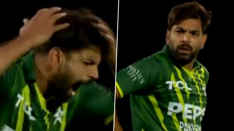 Haris Rauf Reacts In Frustration After Azam Khan Drops Will Jacks' Simple Catch During ENG vs PAK 4th T20I 2024, Video Goes Viral