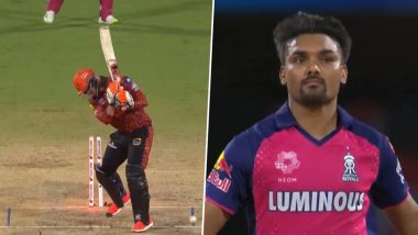 Sandeep Sharma Cleans Up Heinrich Klaasen With Sensational In-Dipping Yorker During SRH vs RR IPL 2024 Qualifier 2 Match (Watch Video)