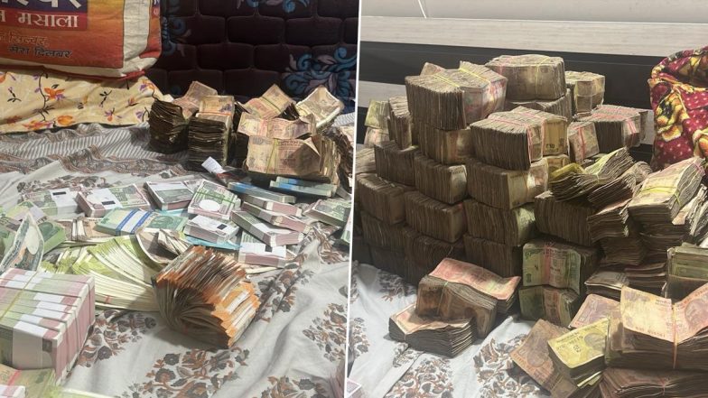 Madhya Pradesh: Several Wads of Banknotes Recovered from House of 38-Year-Old Man in Bhopal (Watch Video)