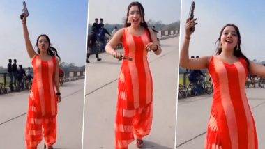 Uttar Pradesh: Instagram Star Simran Yadav Brandishes Pistol While Making Reels on Highway in Lucknow, Police Launch Probe After Video Goes Viral