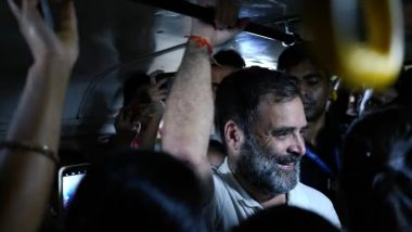 Rahul Gandhi Travels in Telangana State Transport Bus With CM Revanth Reddy, Explains Various Schemes Included in Party’s Manifesto For Lok Sabha Elections 2024 to Passengers (Watch Video)