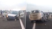 Dausa Road Accident: Three of Family Crushed to Death by Truck on Delhi-Mumbai Expressway in Rajasthan (Watch Video)