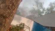 BJP Delhi Office Fire Video: Blaze Erupts at Saffron Party’s State Office at Pandit Pant Marg, Fire Tenders Rushed to Spot