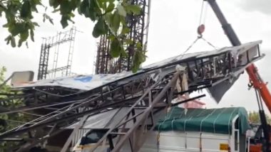 Pune Billboard Fall: Days After Mumbai Incident, Another Hoarding Collapses in Pune Due To Strong Winds; Horse Injured, Vehicles Damaged (Watch Video)