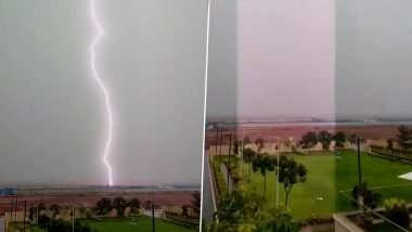 Lightning Strike at Goa Airport: Six Flights Diverted After Lightning Strike Damages Runway Edge Lights at Manohar International Airport, Video Surfaces