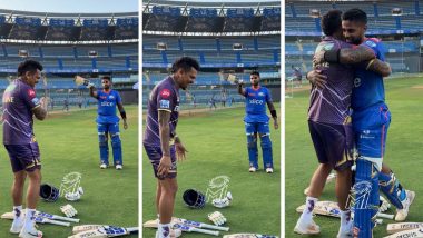 After Virat Kohli, Suryakumar Yadav Makes Sunil Narine Smile Ahead of MI vs KKR IPL 2024 Match (Watch Video)