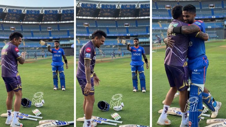 After Virat Kohli, Suryakumar Yadav Makes Sunil Narine Smile Ahead of MI vs KKR IPL 2024 Match (Watch Video)