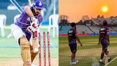 Nitish Rana Returns to Full-Fledged Training Following Recovery From Injury, Spotted In Nets Alongside Rinku Singh Ahead of KKR vs MI IPL 2024 Match (Watch Video)
