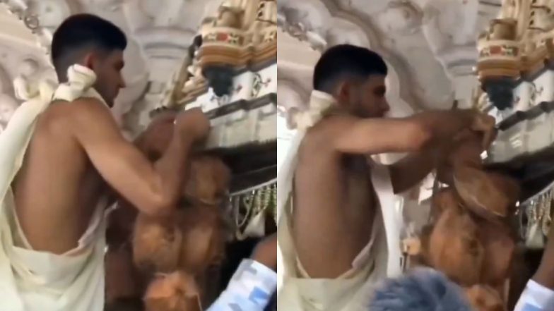 Shubman Gill Prays at Shree Mallinath Jain Temple in Ahmedabad Ahead of GT vs KKR IPL 2024 Match (Watch Video)