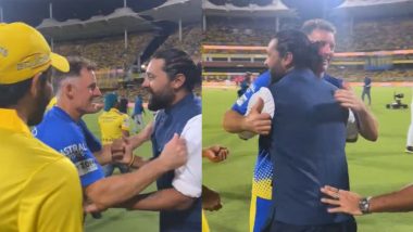 Murali Vijay Reunites With Michael Hussey and Former Chennai Super Kings Teammates After CSK vs RR IPL 2024 Match (Watch Video)