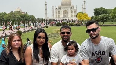 Nicholas Pooran Visits Taj Mahal Along with Family and Teammate Naveen-ul-Haq Ahead of the DC vs LSG IPL 2024 Match (See Pics)