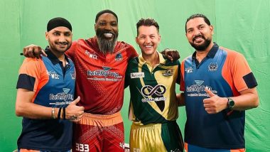 Brett Lee Reunites with Harbhajan Singh, Yuvraj Singh and Chris Gayle Ahead of World Championship of Legends 2024 (See Pic)