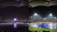 Fans Get Entertained With Lighting Show at the Rajiv Gandhi International Stadium As Rain Force Delay in Start of SRH vs GT IPL 2024 Match (Watch Video)