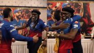 Virat Kohli Meets Chris Gayle in Signature Style in the Dressing Room After RCB’s Victory Over CSK in IPL 2024 (Watch Video)