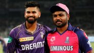 RR vs KKR Live Score Updates of IPL 2024: Seven Overs A Side Match to Happen, Shreyas Iyer Wins the Toss and Opts to Bowl First