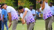 Rahmanullah Gurbaz Practices Cricketing Shots While Playing Golf Ahead of KKR vs SRH Qualifier 1 (Watch Video)