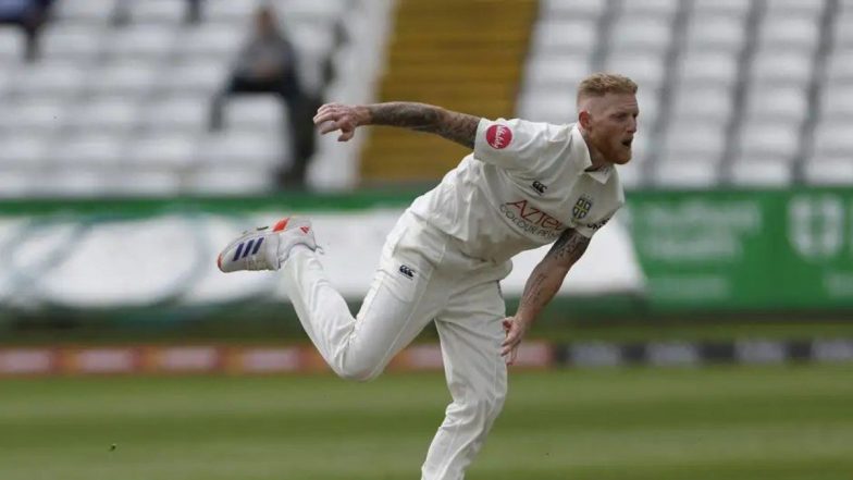 Ben Stokes Picks Up Four Wickets in Ten Overs for Durham Against Somerset in County Championship 2024 Despite Knee Injury (Watch Video)