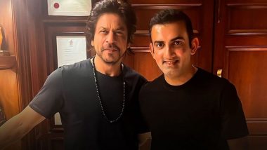 Shah Rukh Khan Hugs Gautam Gambhir at Anant Ambani-Radhika Merchant’s Wedding Ceremony After Former KKR Mentor’s Appointment As Team India Head Coach (Watch Video)