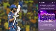 KL Rahul Congratulates Kolkata Knight Riders for Winning Third IPL Title, Shares Heartfelt Instagram Story