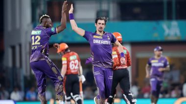 Mitchell Starc Delivers Sensational Delivery to Dismiss Abhishek Sharma in KKR vs SRH Final, Fans Call it 'Ball of IPL 2024'